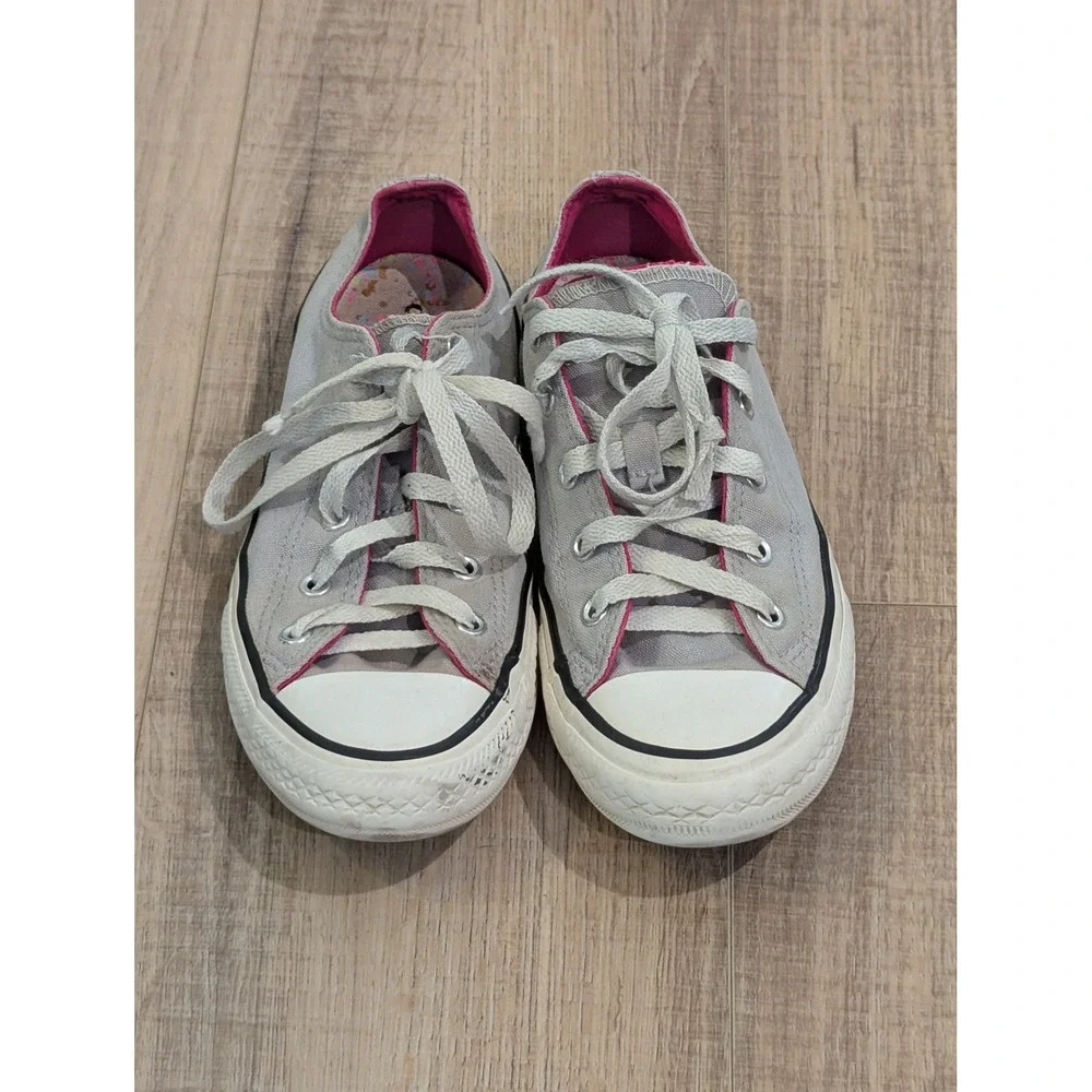Converse Chuck Taylor All Star Low Top Gray Pink Junior 4 662626F Sneakers